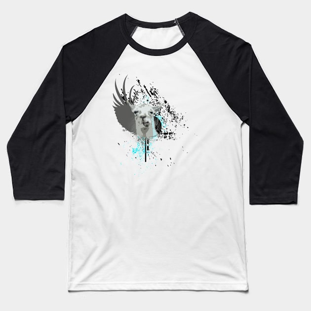 hi-fi llama Baseball T-Shirt by somatosis